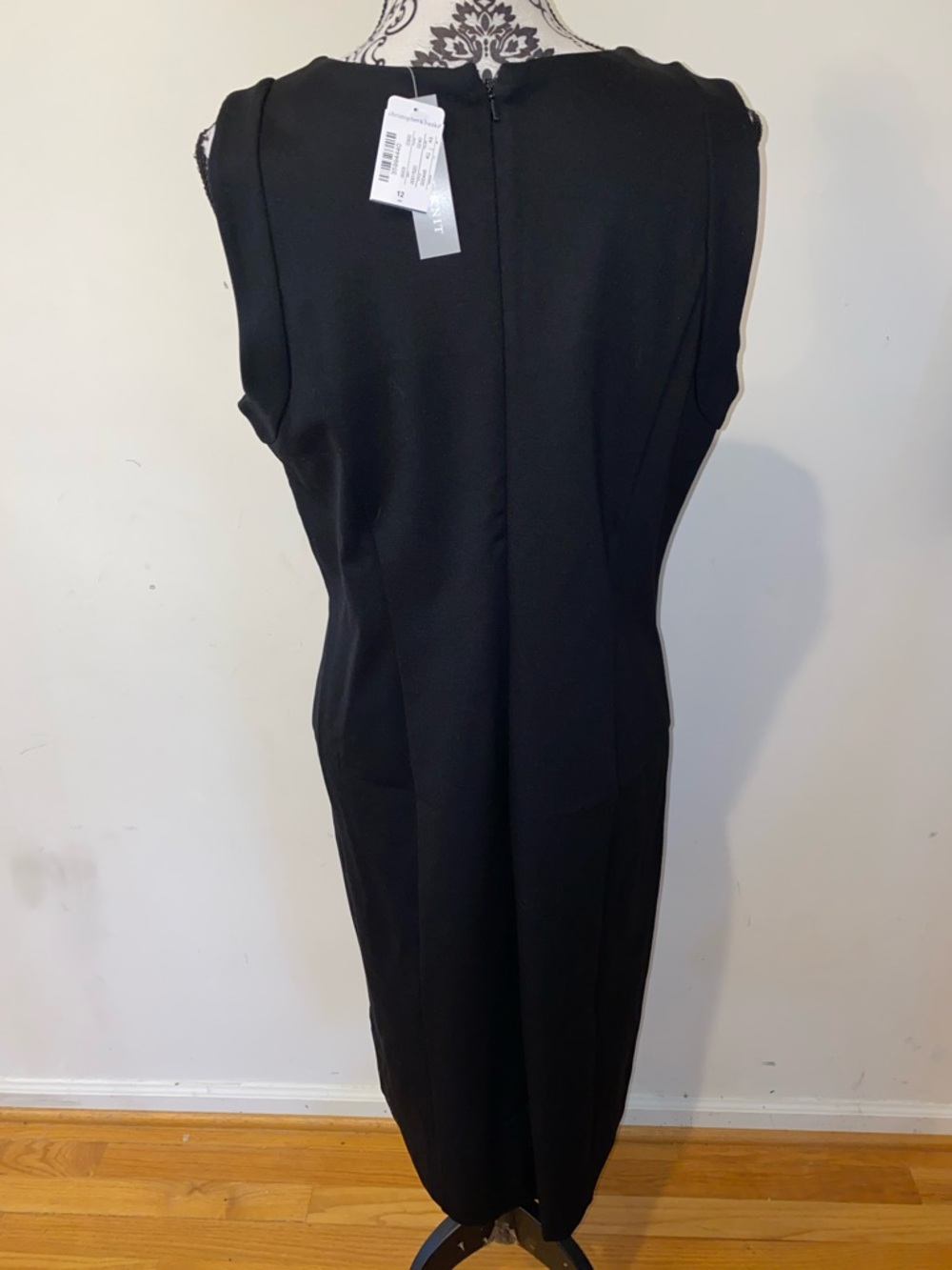 MWT!! Christopher & Banks Black Sleeveless Midi Dress with Scoop Neck Size 12 - Picture 5 of 12